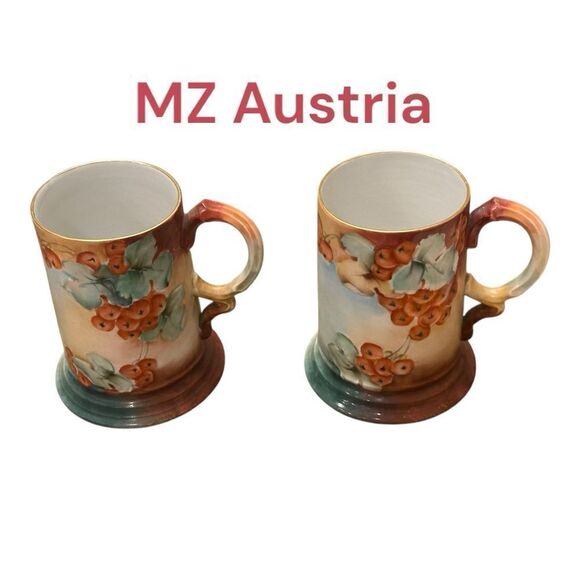 MZ Austria Hand Painted Mug Tankard Mug fancy berry mugs